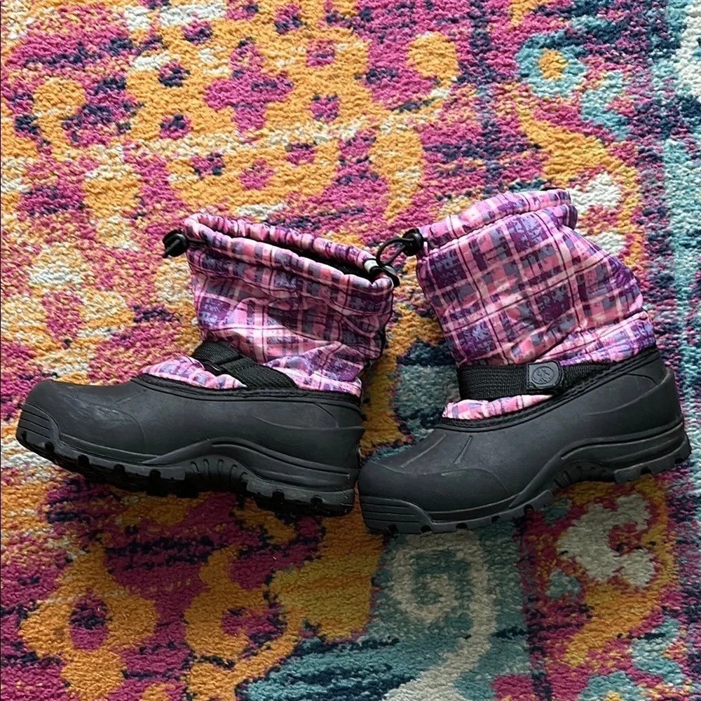 Thermolite Pink Plaid Winter Boots